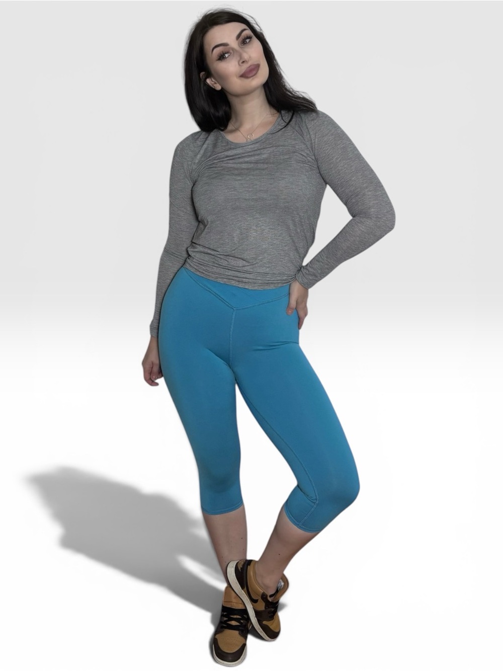 Alo Yoga Softsculpt Shoreline Capri Leggings Blue S/M